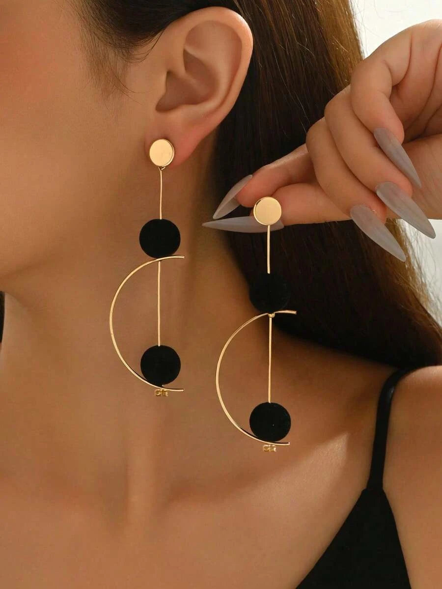 Retro Geometric Rotatable Drop Earrings