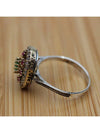 Retro Boho Red Cubic Zirconia Two Tone Ring