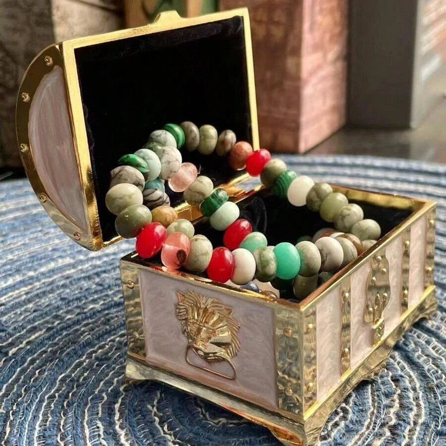 Vintage Metal Jewelry Chest