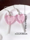 Summer Vacation Resin Heart Lollipop Dangle Earrings