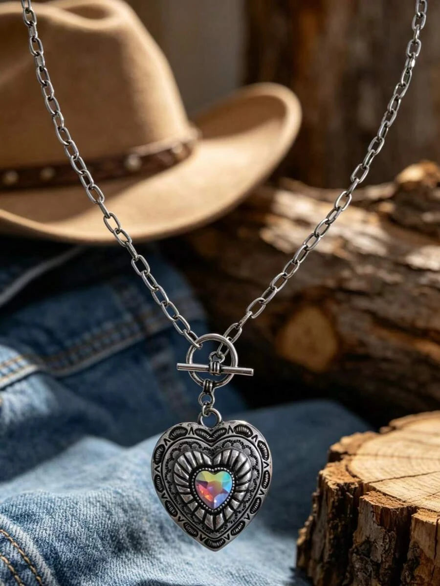 Vintage Heart Pendant Necklace