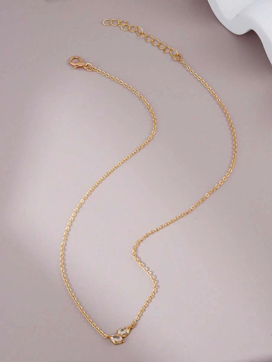 Minimalist Water Drop Double Layer Pendant Necklace