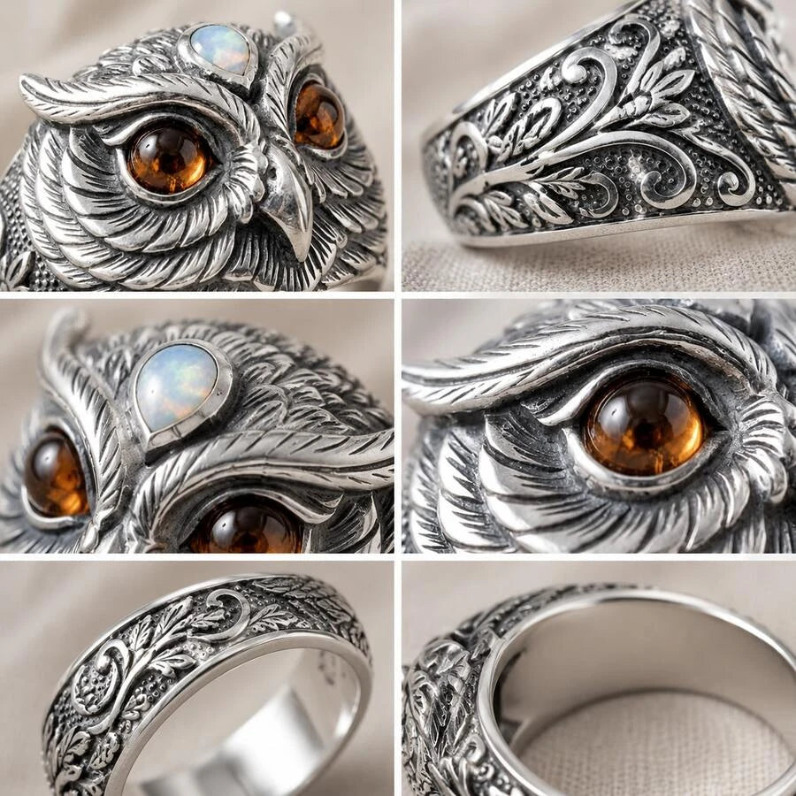 Vintage Owl Statement Ring