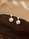 Gold Plated Pearl Bridal Earrings