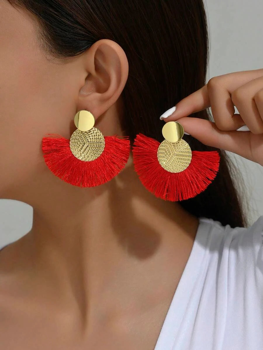 Metallic Tassel Earrings