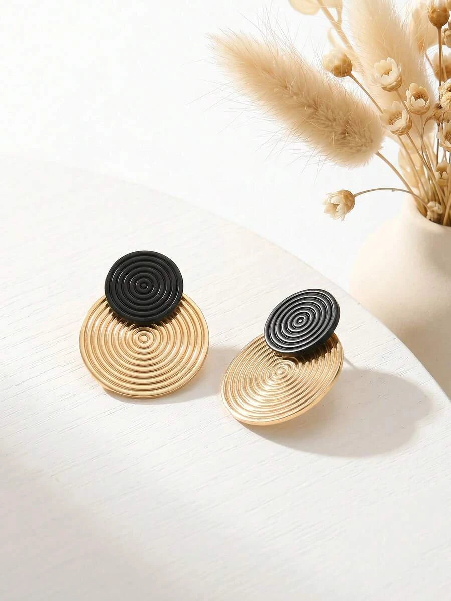 Minimalist Geometric Spiral Earrings