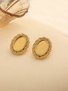Retro Oval Coin Stud Earrings