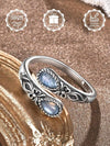 Sterling Silver Moonstone Adjustable Ring