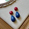 Retro Contrast Geometric Teardrop Earrings