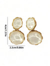 Asymmetric Green Wave Drop Earrings