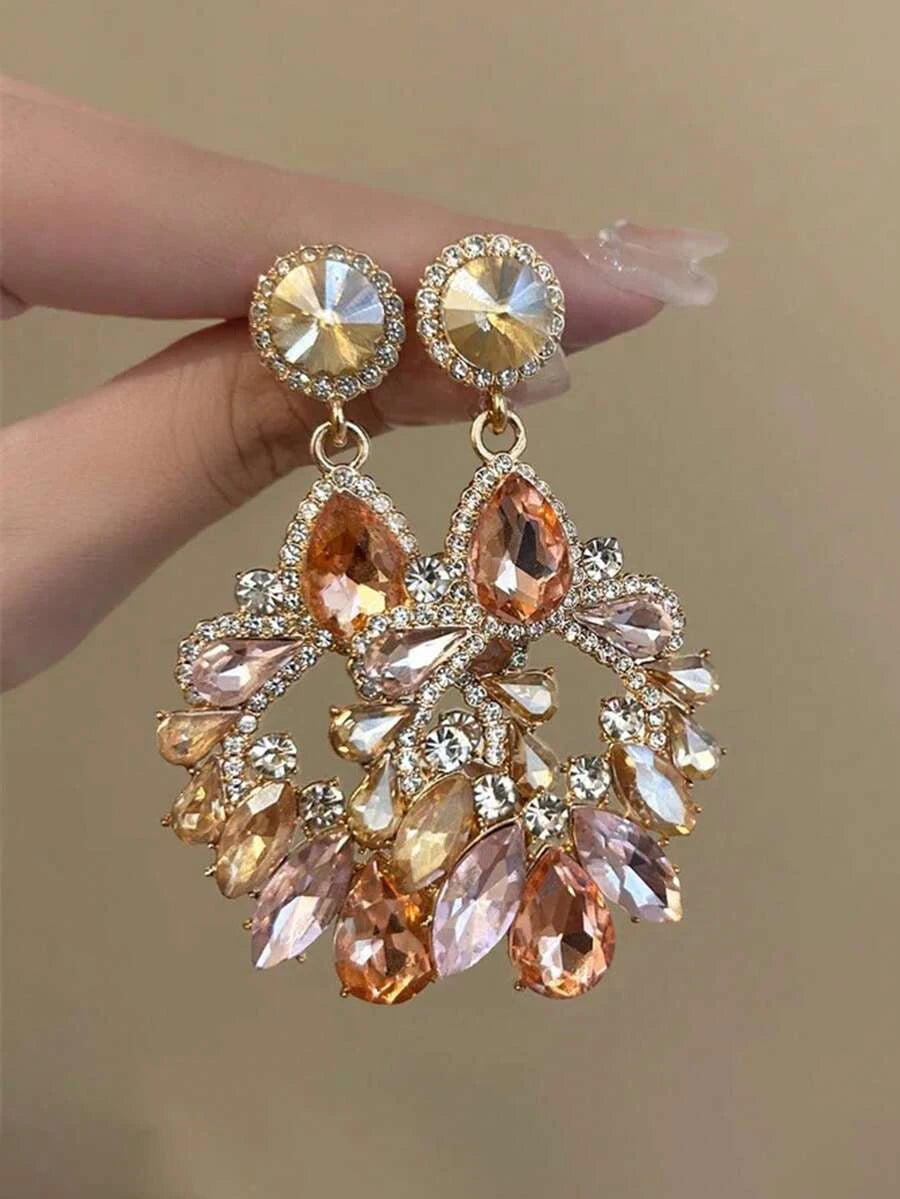 Retro Colorful Flower Stud Earrings