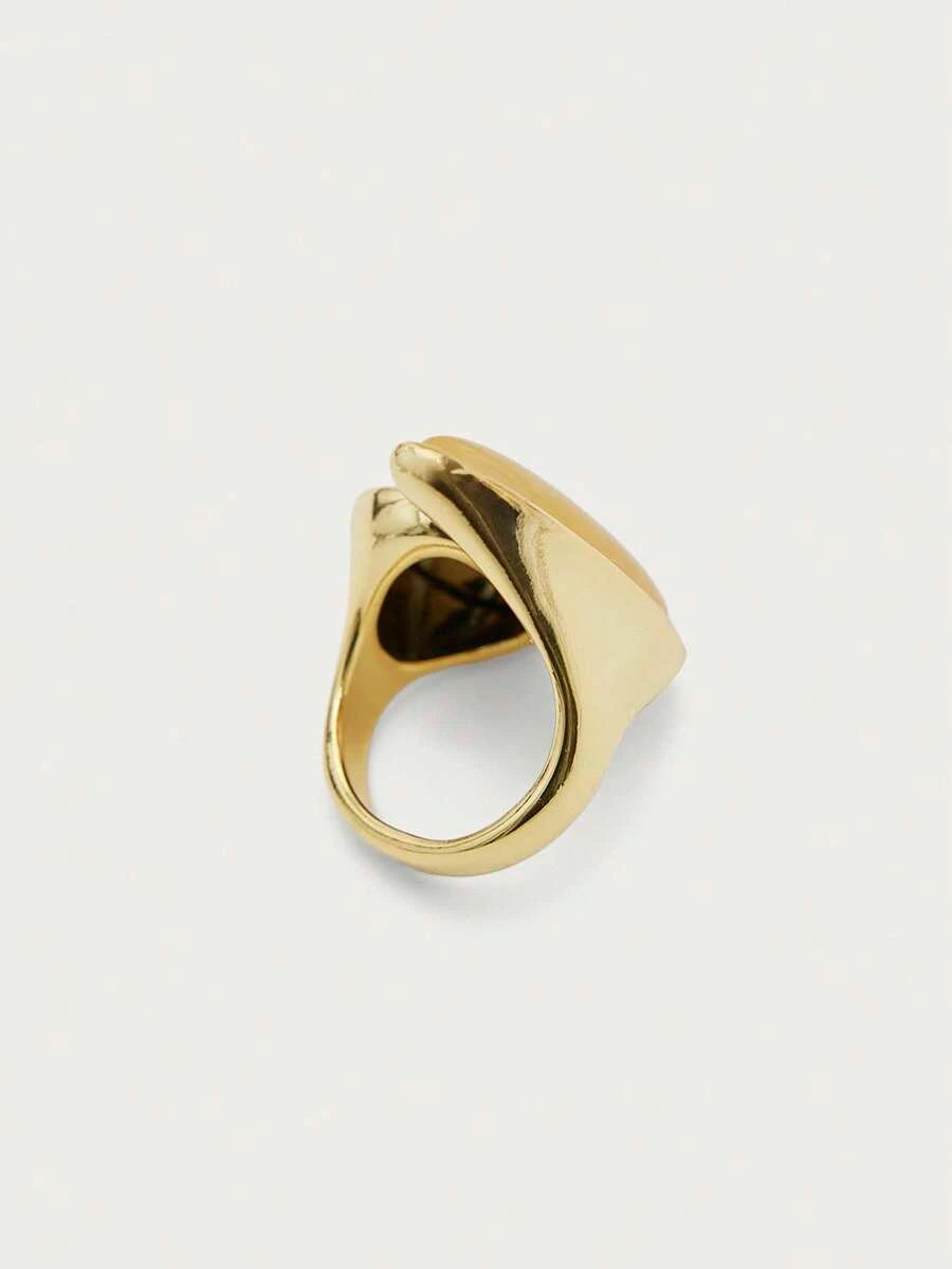 Glisma Gold Plated Geometric Open Ring