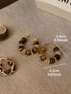 Tiger Eye Beaded Hoop Earrings