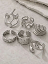Stainless Steel Geometric Open Ring Set