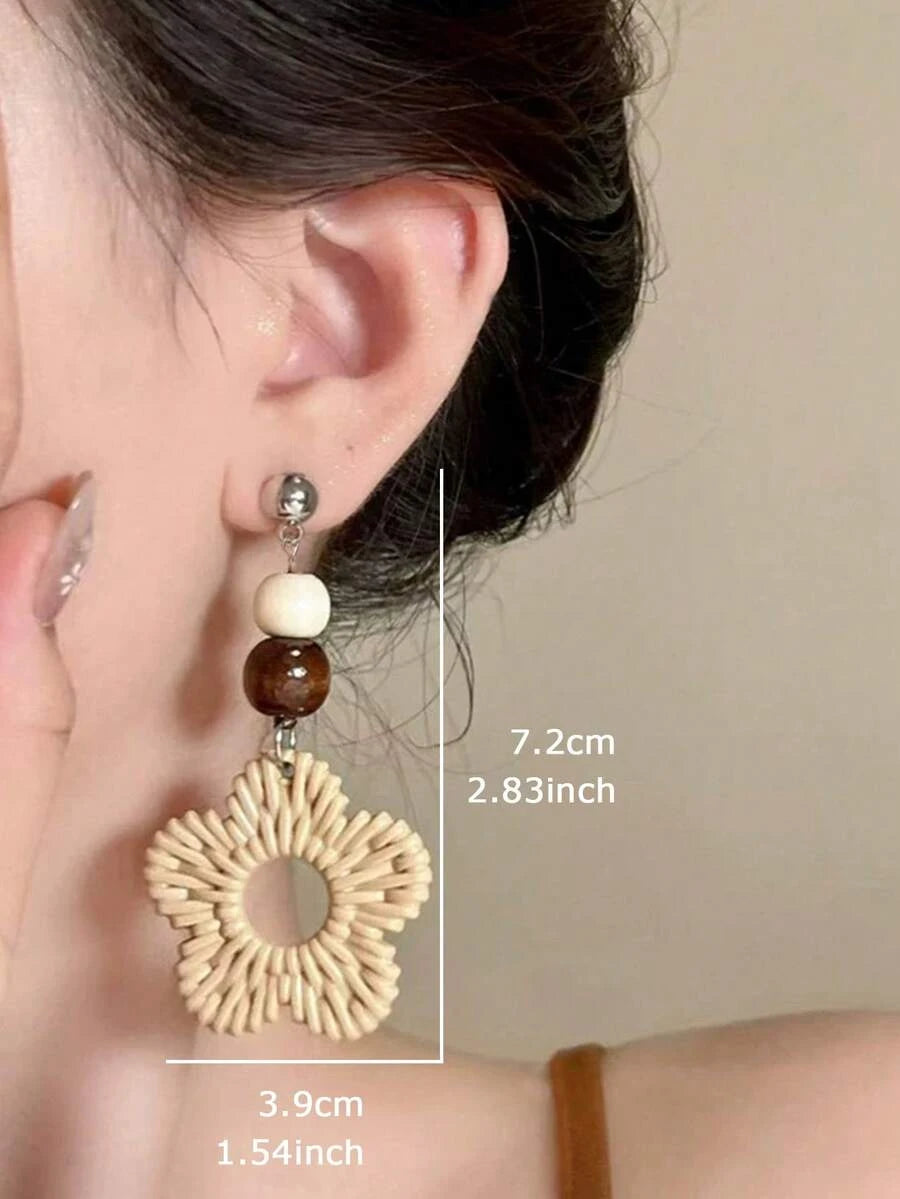 Bohemian Woven Flower Vacation Earrings