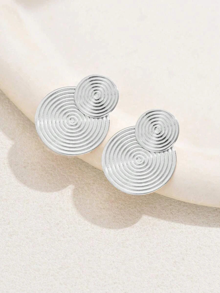 Minimalist Geometric Spiral Floral Earrings