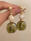 Vintage Asymmetrical Tie Dye Long Acrylic Pendant Earrings