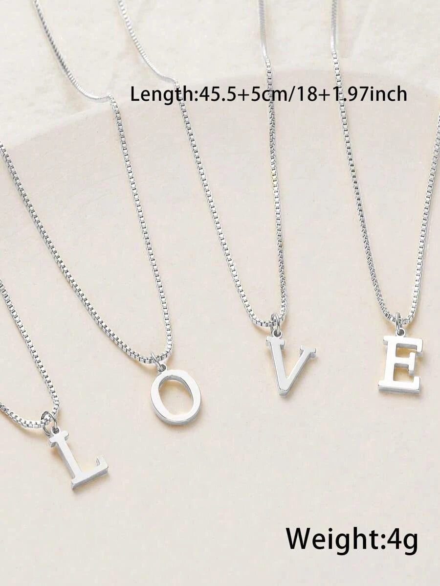 Double Stainless Steel Initial Necklace