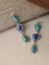 Vintage Asymmetric Turquoise Pendant Earrings