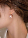 Vintage Artificial Tiger Eye Hoop Earrings