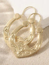 Classic Vintage Gold Carved Round Earrings