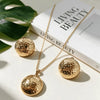 Vintage French Style Hammered Round Disc Necklace Set