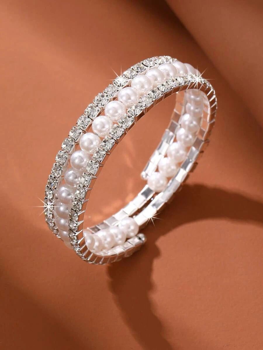 Faux Pearl Rhinestone Jewelry