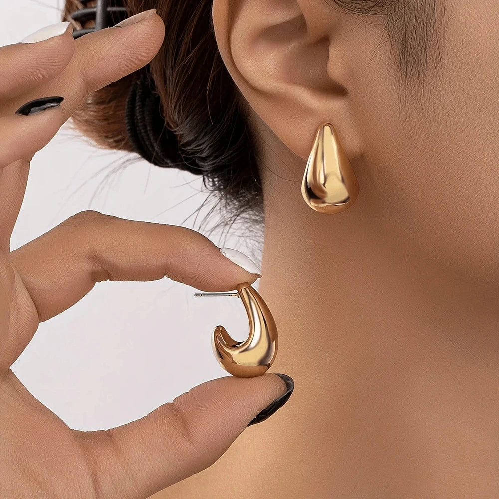 Retro C-Shaped Plastic Earrings
