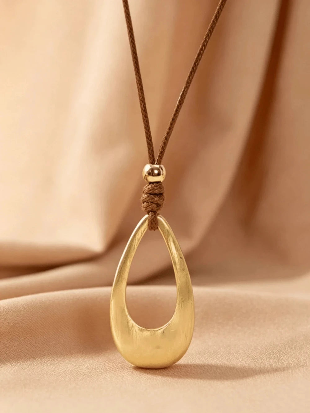 Bohemian Open Teardrop Pendant Necklace