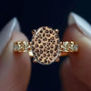 Leopard Print Oval Stone Ring