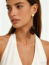 Gold-Plated Turquoise Teardrop Dangle Earrings