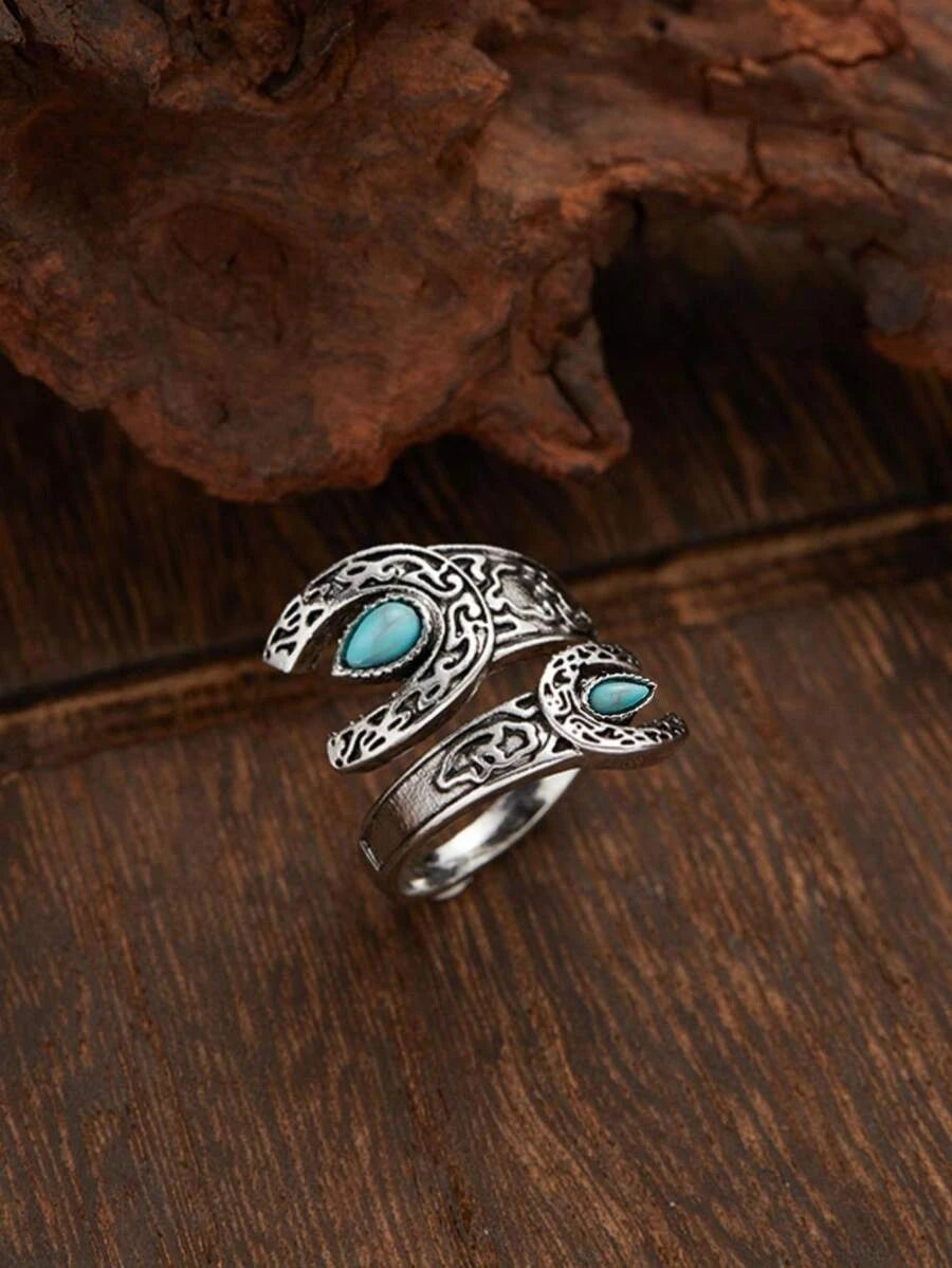 Bohemian Turquoise Couple Ring