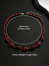 Burgundy Asymmetrical Beaded Choker