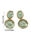 Asymmetric Green Wave Drop Earrings