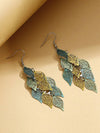Retro Leaf Tassel Earrings