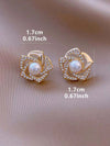 Minimalist Geometric Faux Pearl Earrings