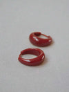 Burgundy Geometric Hoop Earrings