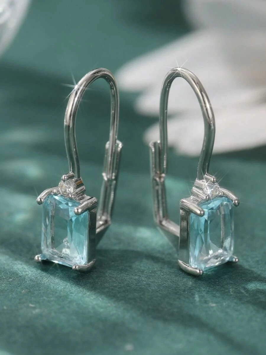Retro Square Cubic Zirconia Earrings