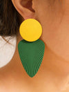 Exaggerated Pearl Leaf Stud Earrings