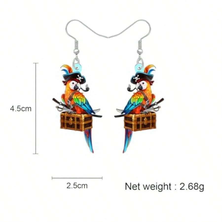 Acrylic Parrot Dangle Earrings
