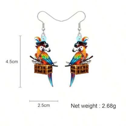 Acrylic Parrot Dangle Earrings
