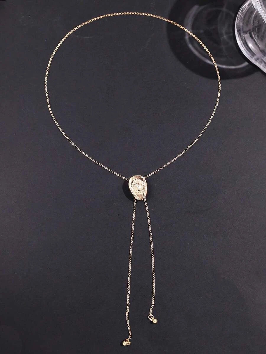 Vintage Gold Cowboy Hat Necklace