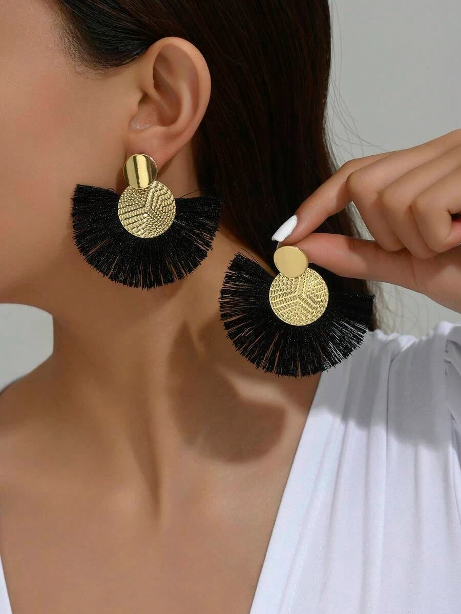 Metallic Tassel Earrings