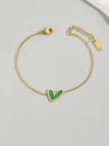 Gold Plated Stainless Steel Asymmetrical Heart Bracelet