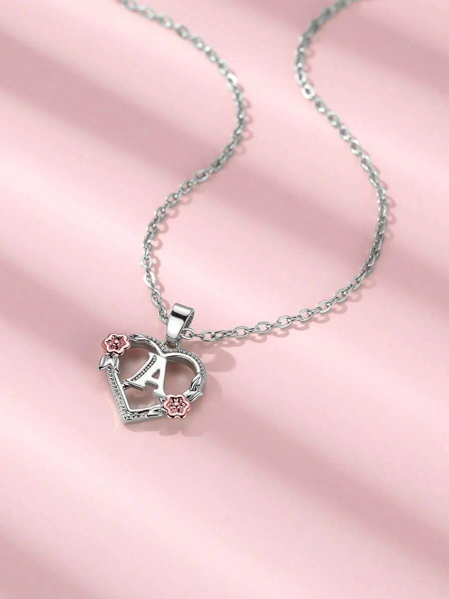 Elegant Gold Initial Heart Necklace