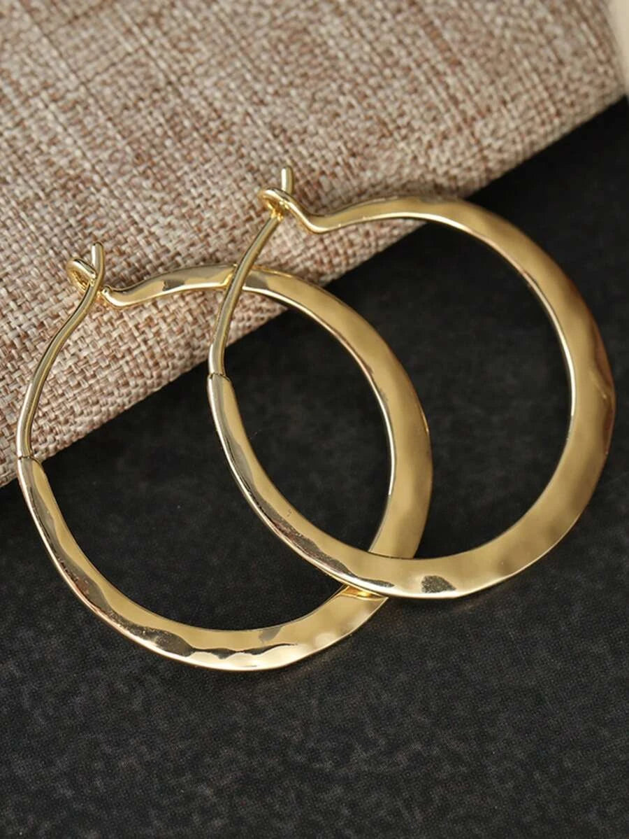 Hammered Large Hoop Earrings