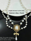 Retro Baroque Faux Pearl Tassel Necklace