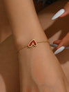 Gold Plated Stainless Steel Asymmetrical Heart Bracelet