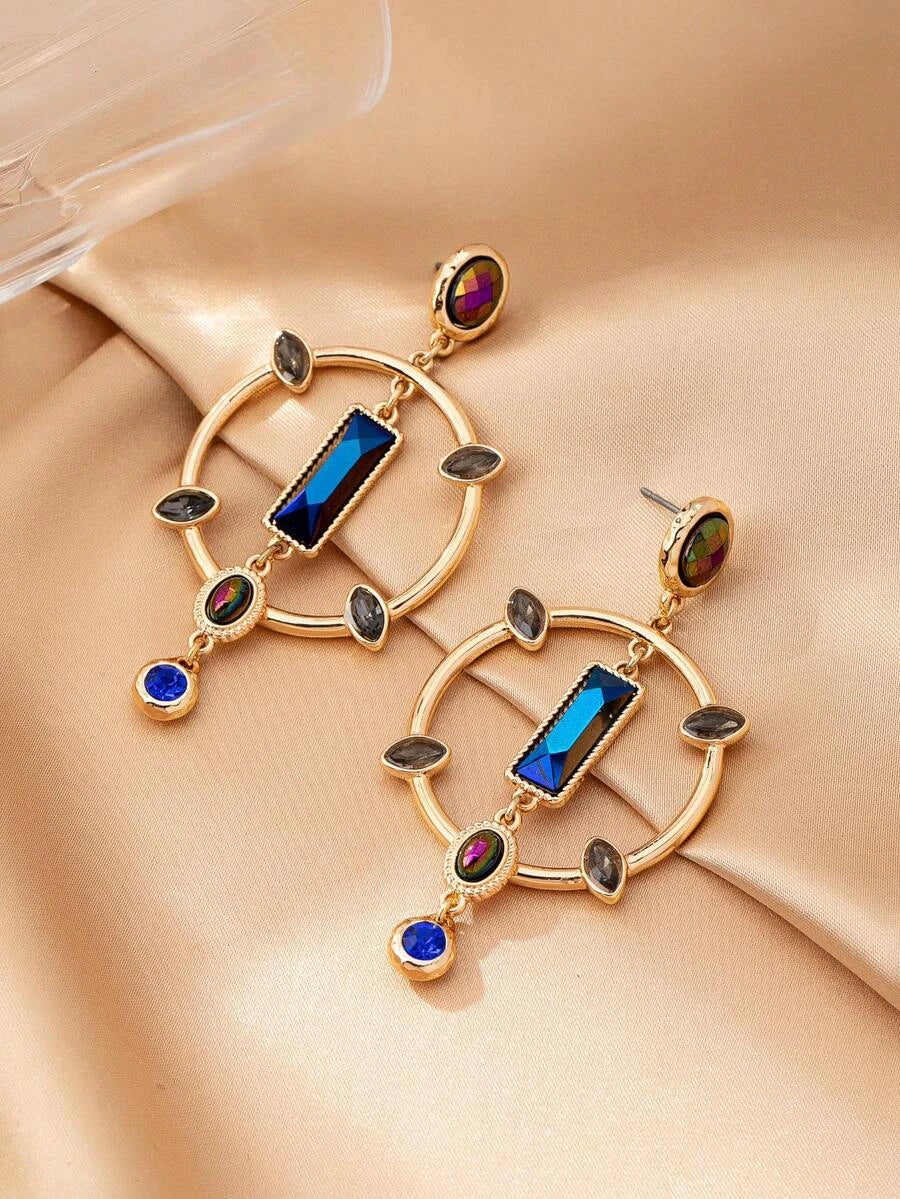 Geometric Multicolor Gemstone Earrings
