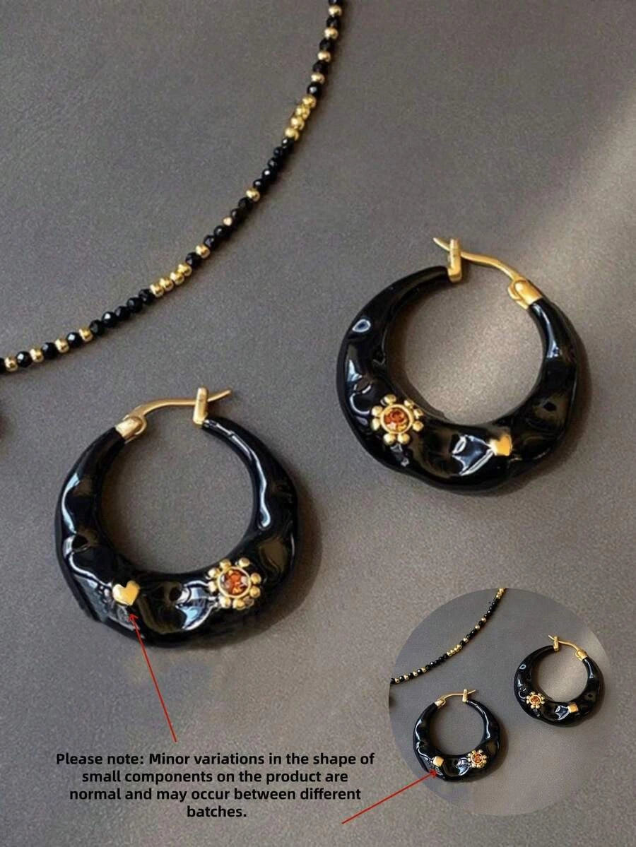 French Retro Asymmetrical Drop Earrings